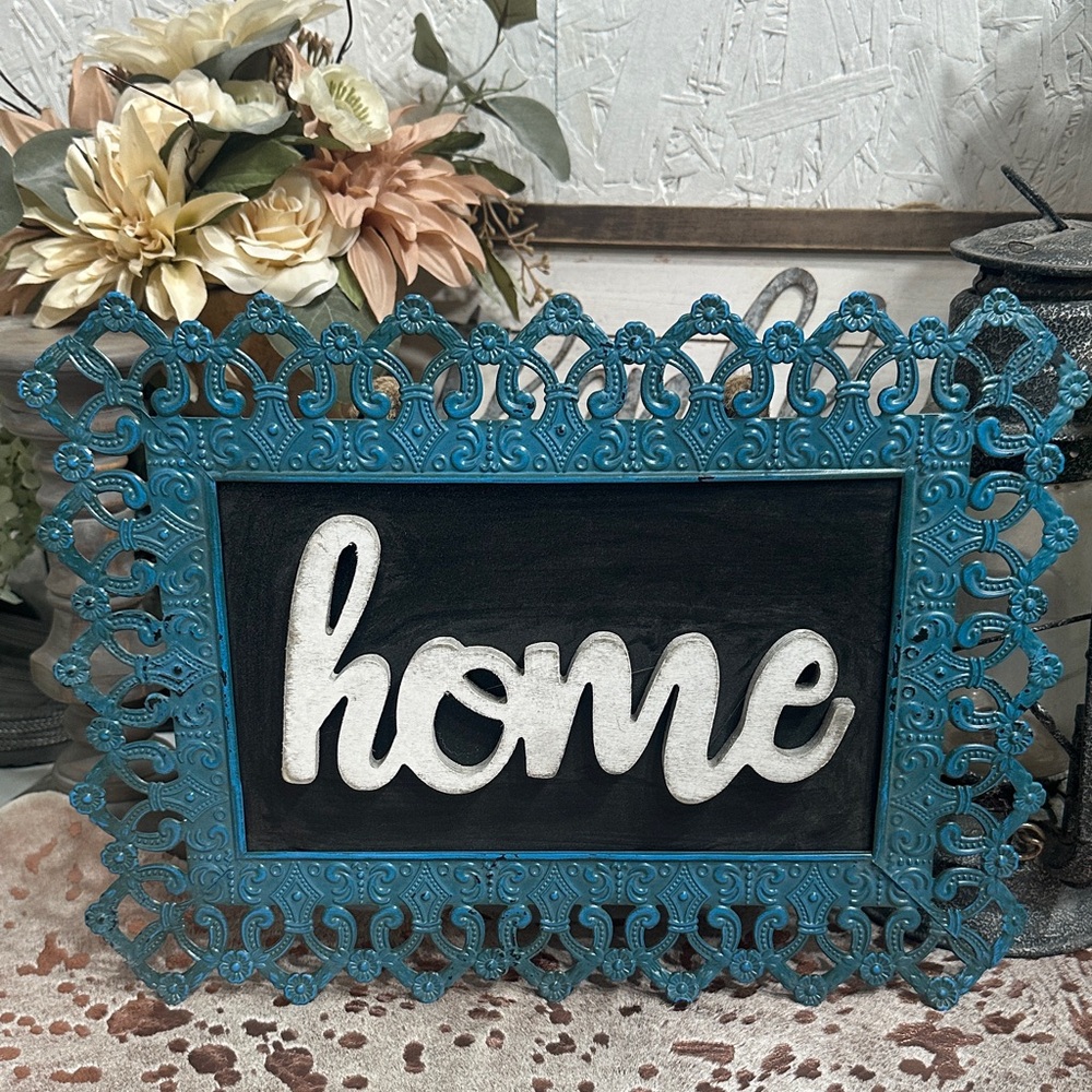 Turquoise and White Home Wall Decor